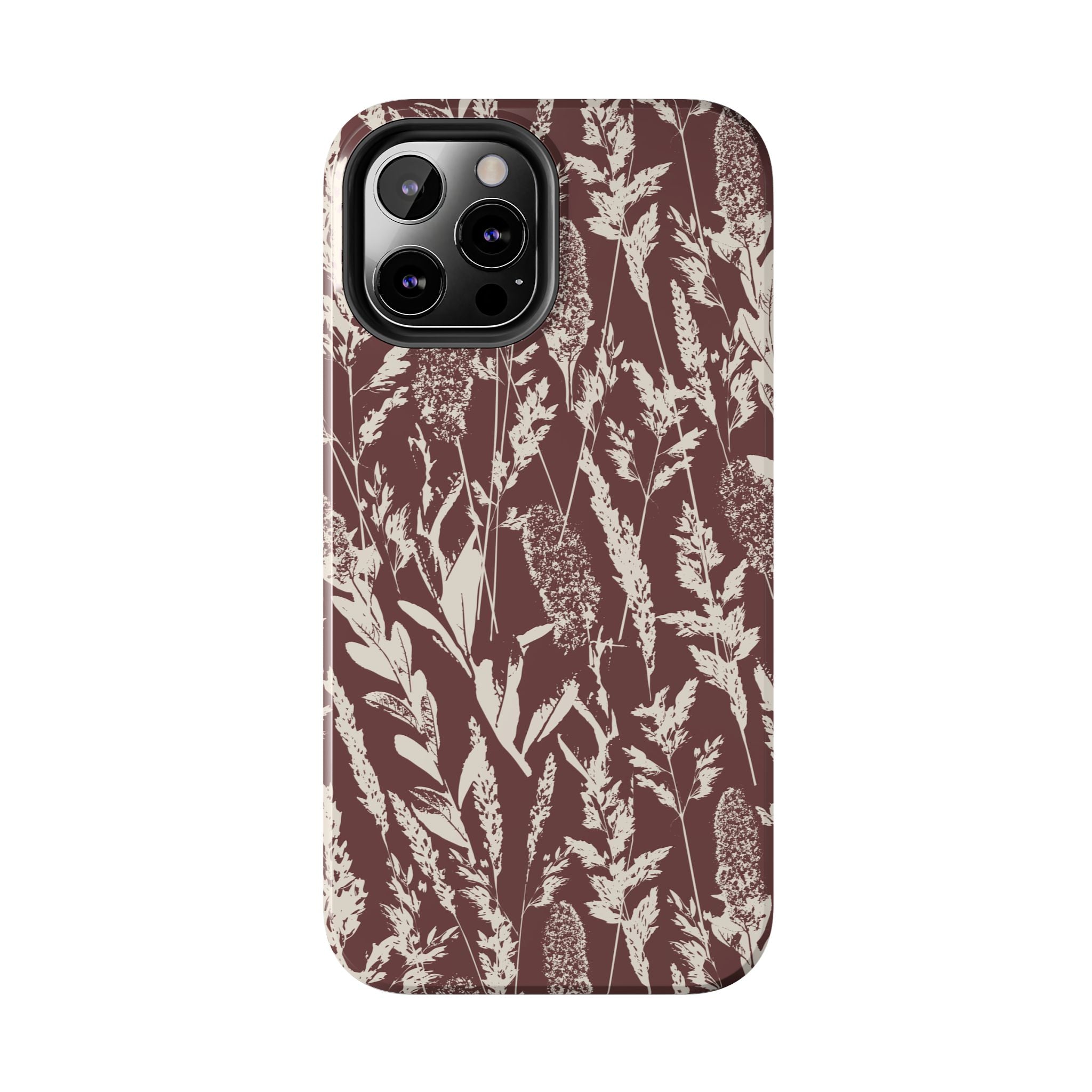 Iphone Case - Grasses Burgundy Design