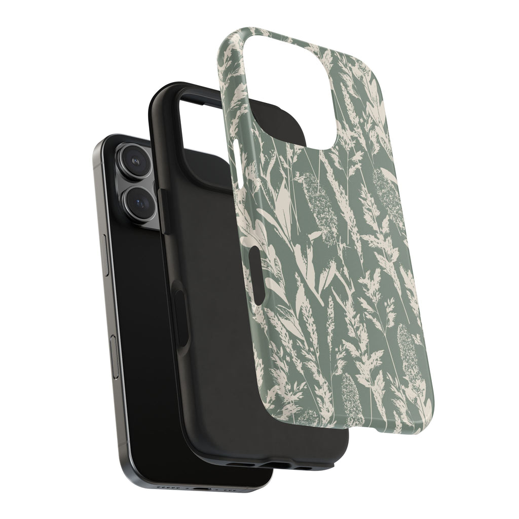 Iphone Case - Grasses Sage Green Design
