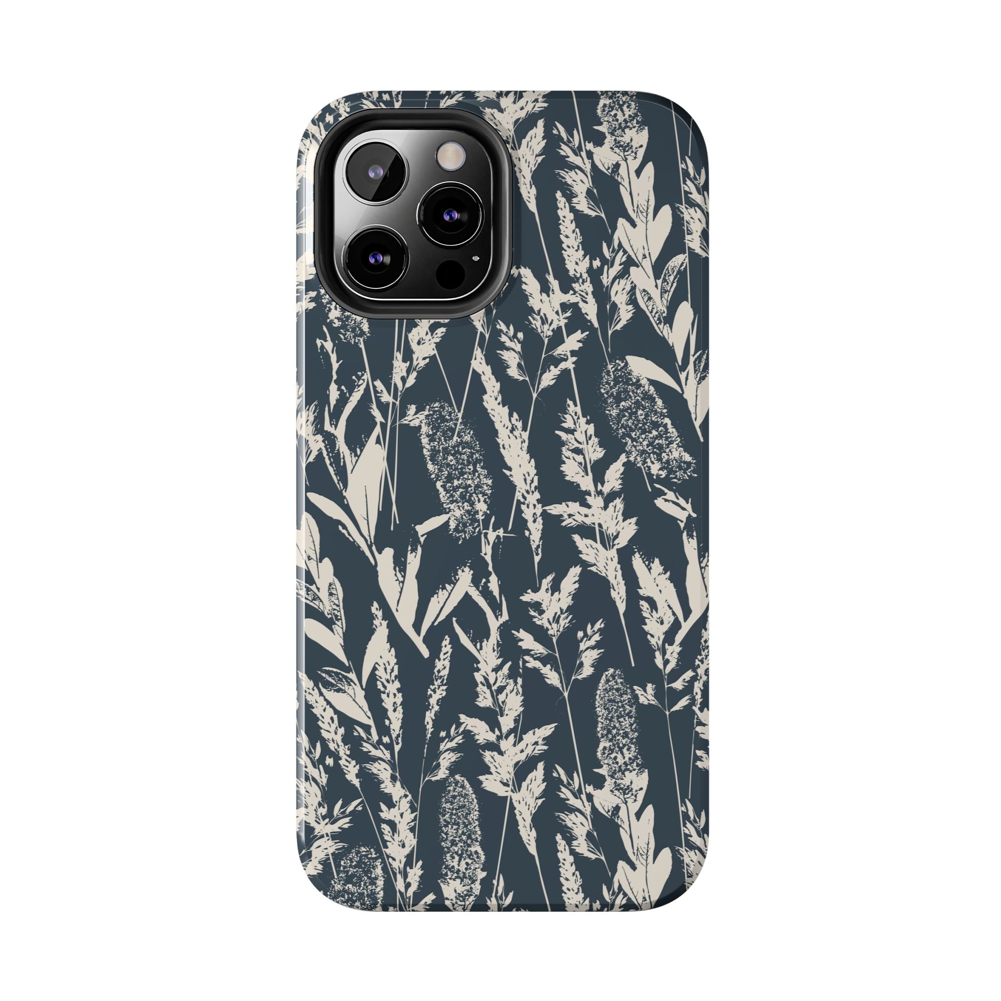 Iphone case - Grasses Charcoal Navy Design