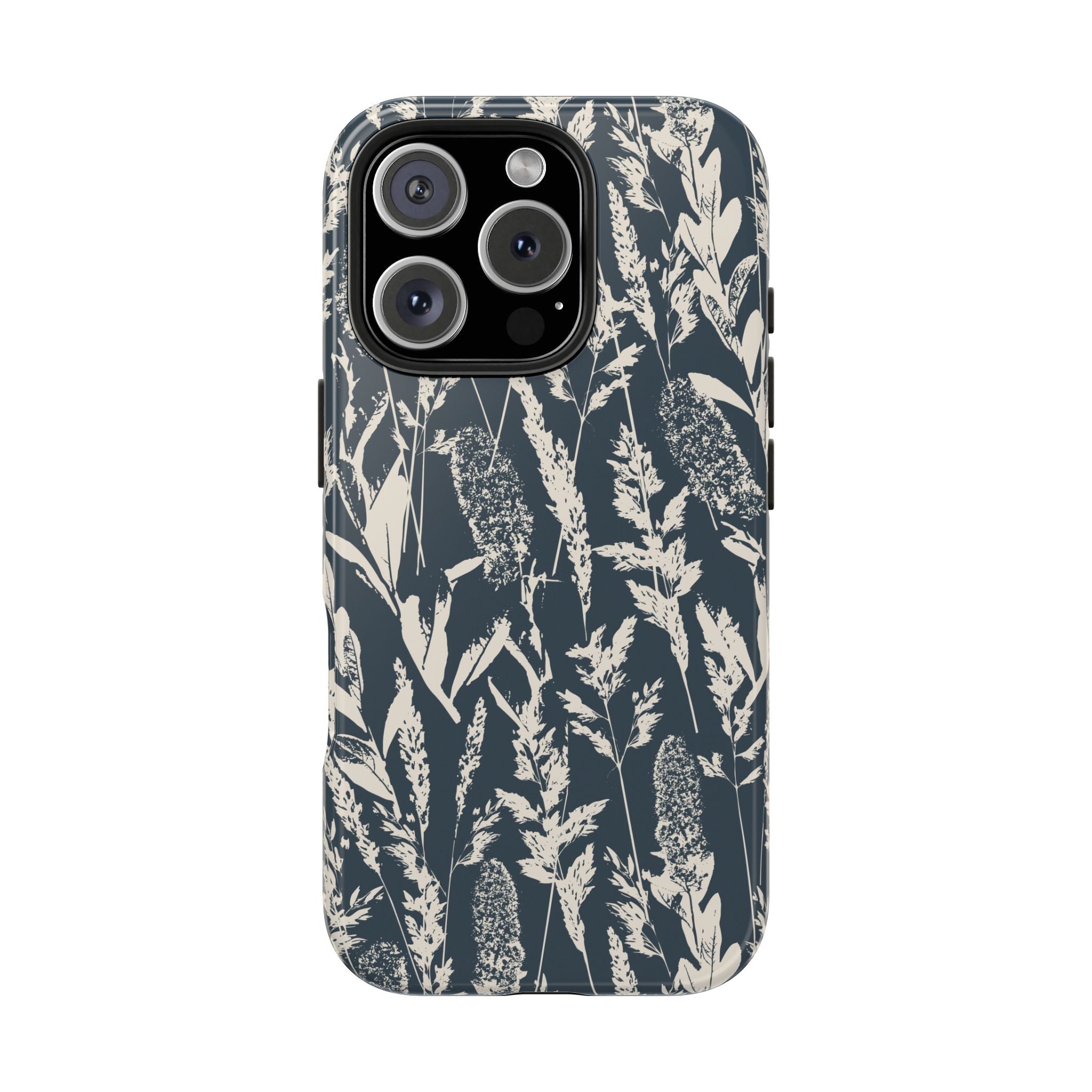 Iphone case - Grasses Charcoal Navy Design