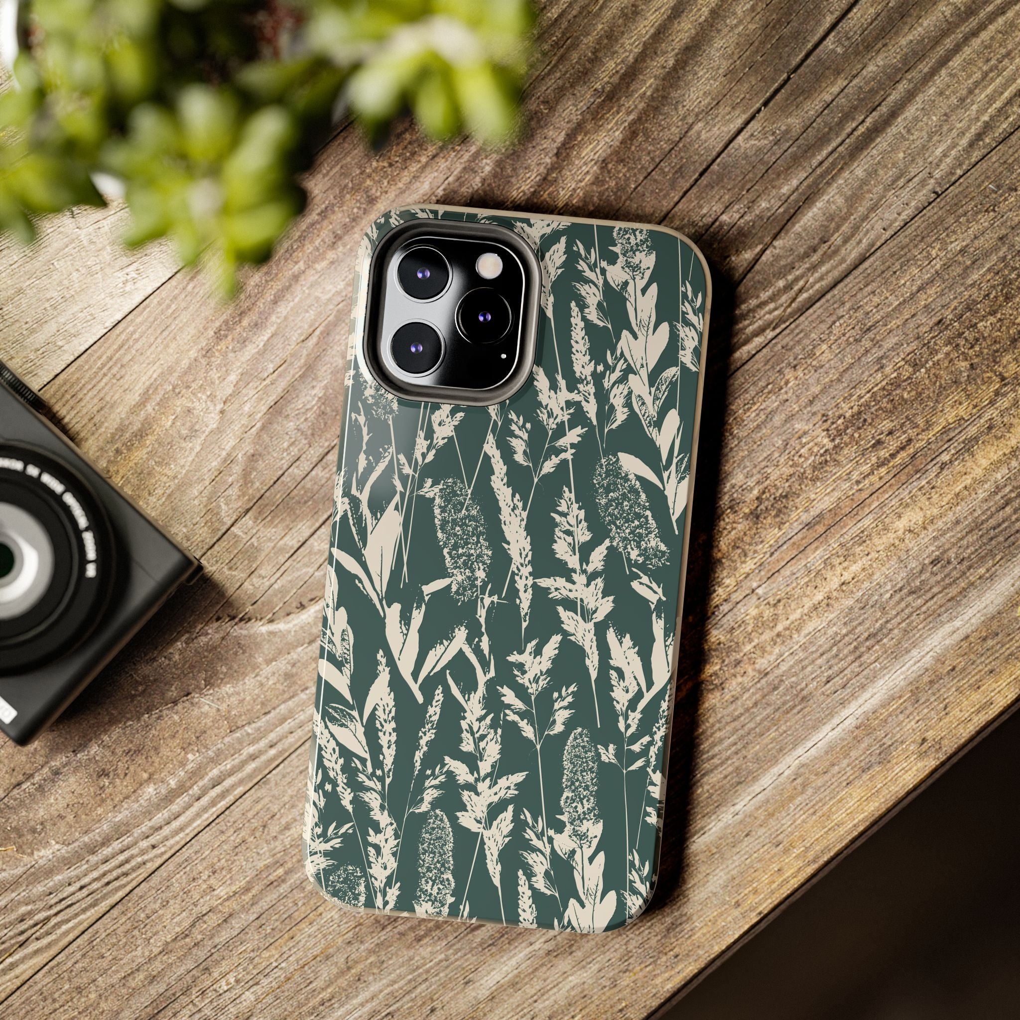 Iphone Case - Grasses Petrol Teal Design