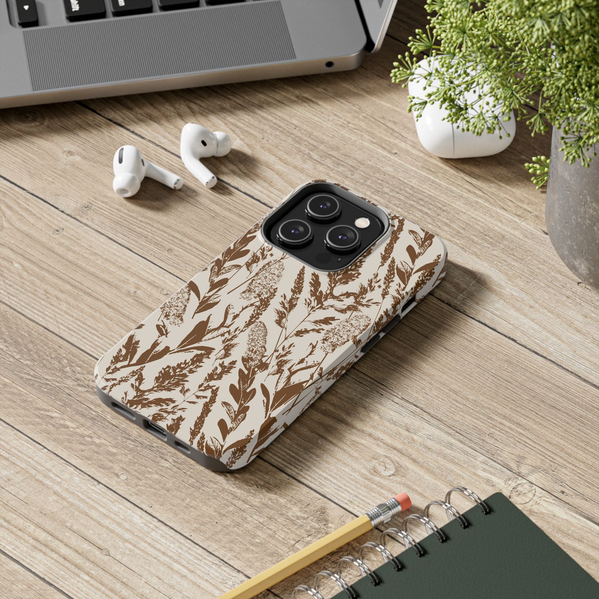 Iphone Case - Grasses Brown Design