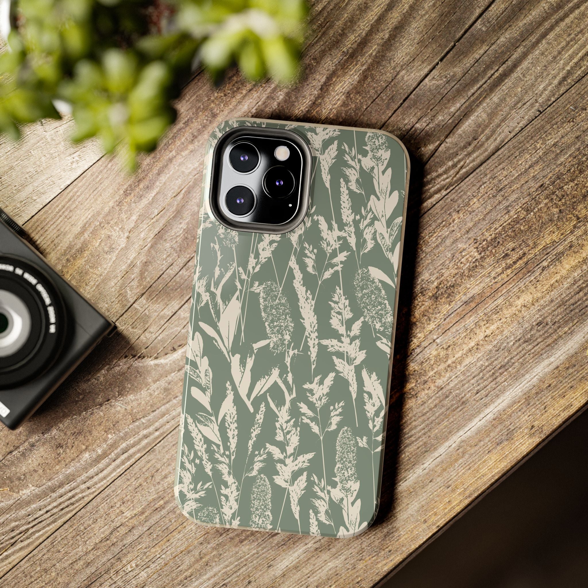 Iphone Case - Grasses Sage Green Design