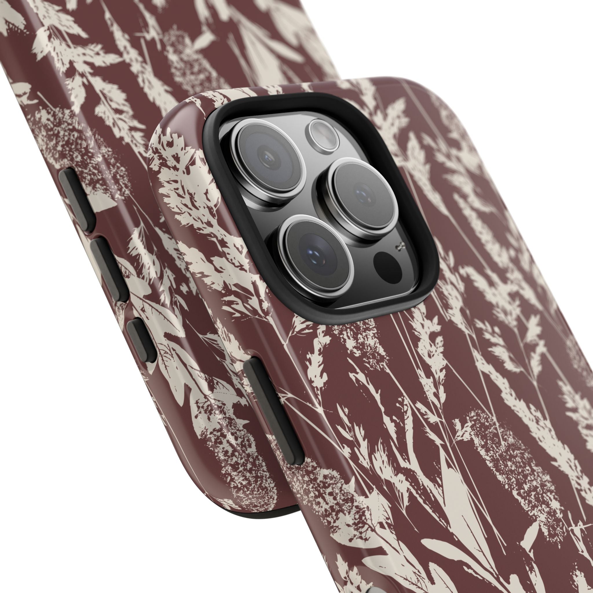 Iphone Case - Grasses Burgundy Design