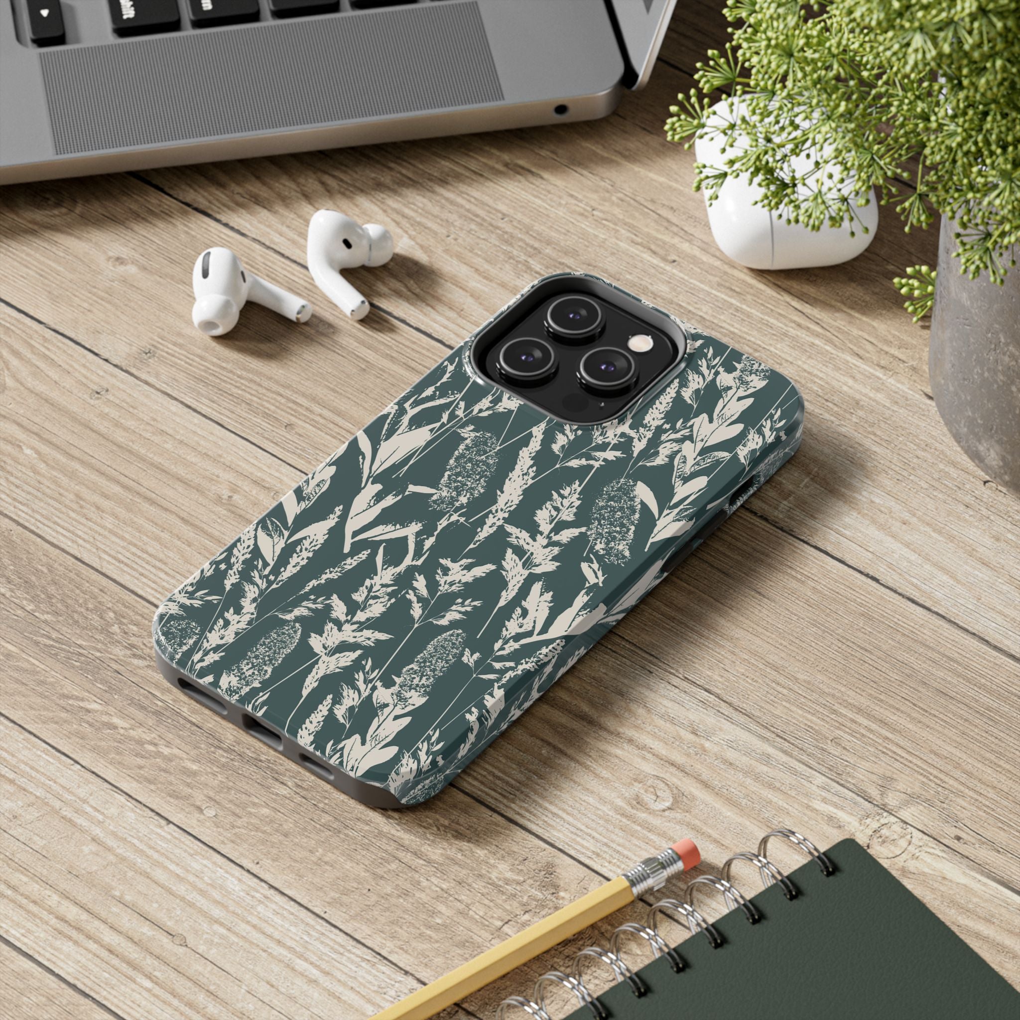 Iphone Case - Grasses Petrol Teal Design