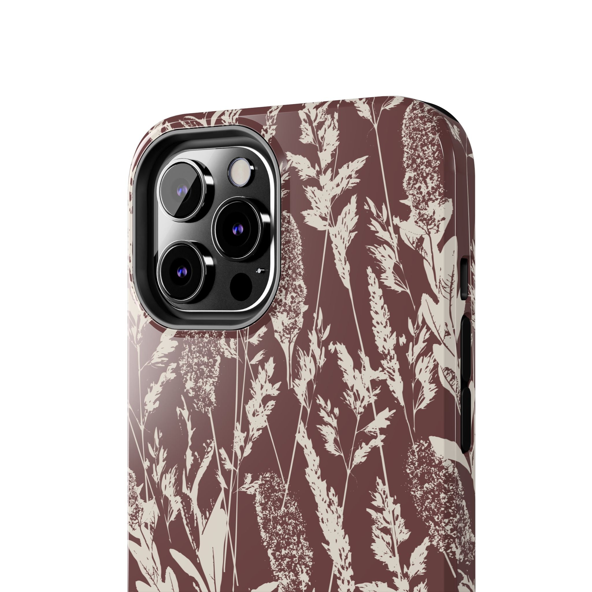 Iphone Case - Grasses Burgundy Design
