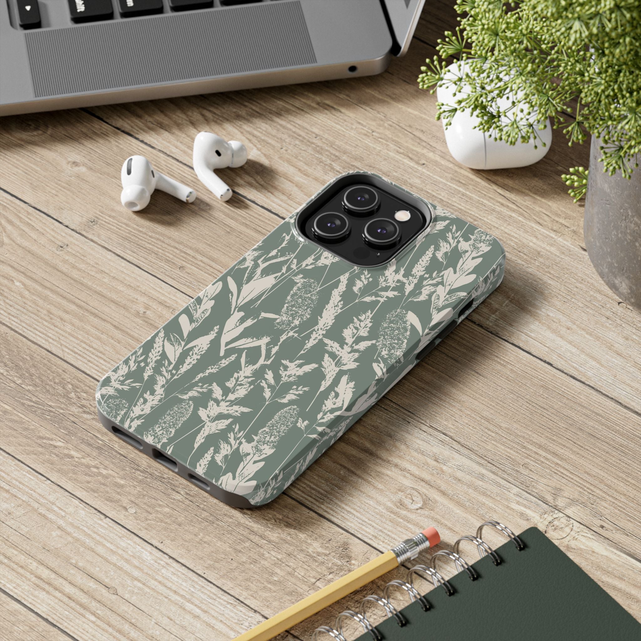 Iphone Case - Grasses Sage Green Design