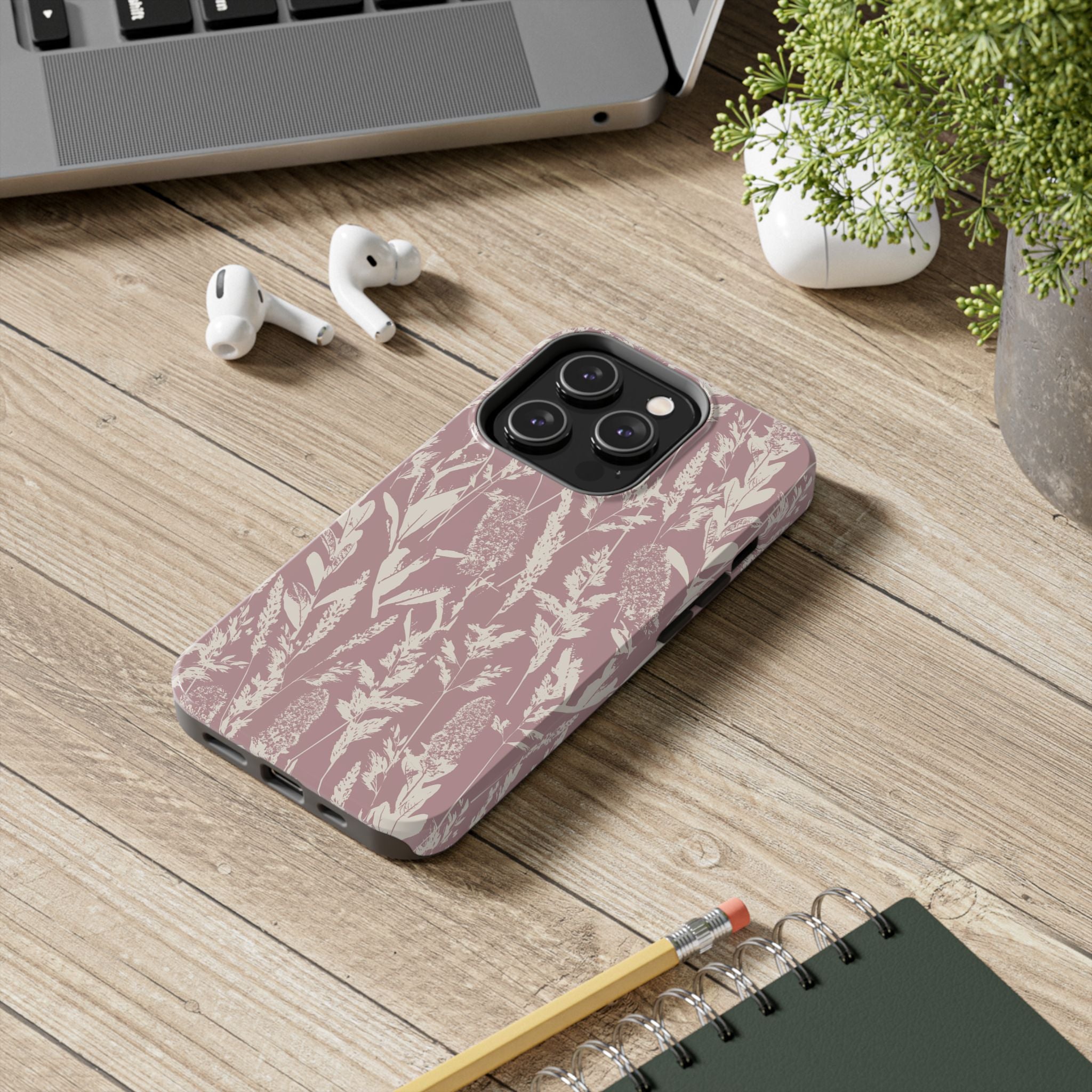 Iphone Case - Grasses Soft Pink Design