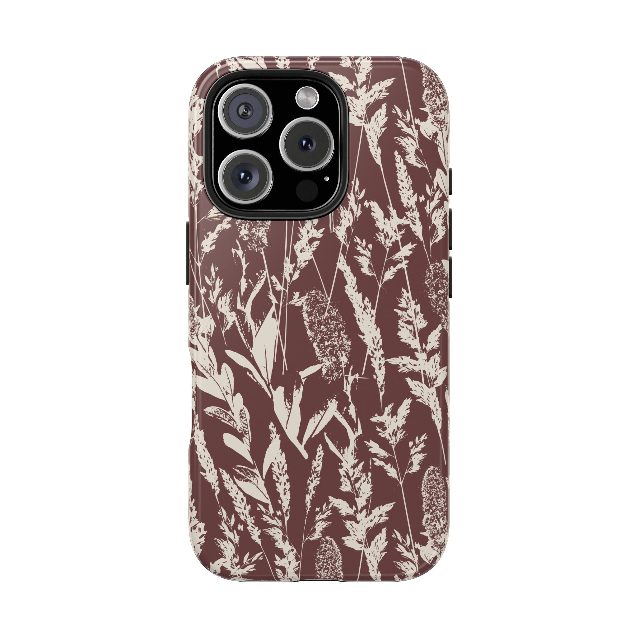 Iphone Case - Grasses Burgundy Design